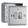 BG Nexus Brushed Steel 13A Neon Switched Fused Connection Unit & Surface Pattress Back Box