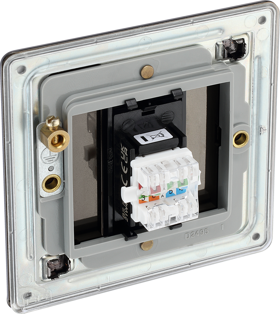 BG FBNRJ451 Nexus Screwless Flat-Plate Single RJ45 Data O...– The ...