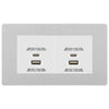 BG Evolve Brushed Steel 4G Faceplate with 45W USB A+C Charger Modules - White Insert
