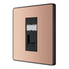 BG Evolve Polished Copper RJ45 Cat6 Single Data Outlet PCDCPRJ451B with 35mm Steel Back Box