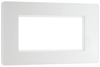 BG PCDCLEMR4W Pearlescent White Evolve 4 Euro Module Front Plate - White Insert