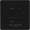 BG Nexus Flatplate Screwless Matt Black Fan Isolator Switch Triple Pole FFB15