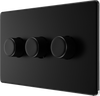 BG Evolve Matt Black Trailing Edge Triple Dimmer Switch LED FFB83