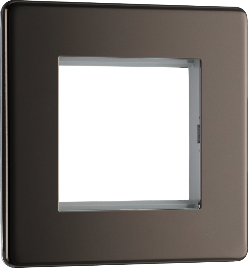 BG FBNEMS2 Euro Module Screwless Flat-Plate 2 Module Square Front Plate