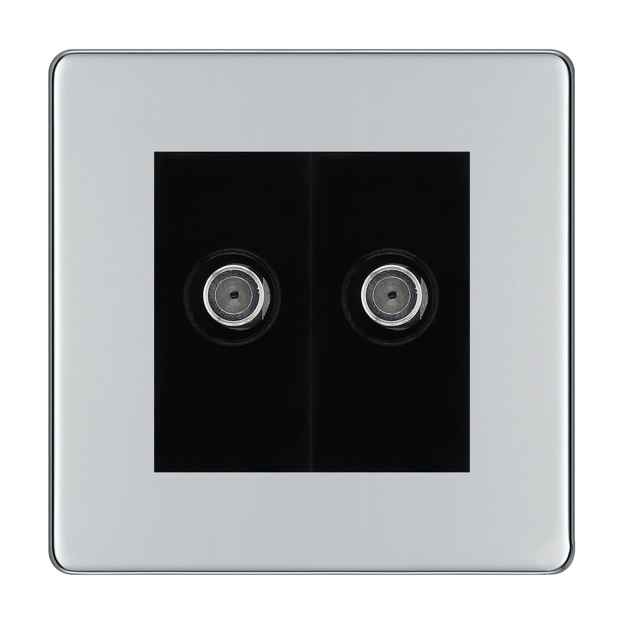 BG Screwless Polished Chrome Double Satellite Socket FPC642B