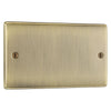 BG Nexus Antique Brass 2 Gang Double Blank Plate with Surface Pattress Back Box