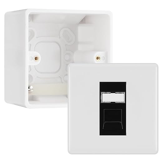 BG Nexus White RJ45 CAT6 Module with Single Faceplate, 1 Port Network ...