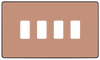 RPCDCP4B Front - The Grid modular range from British General allows you to build your own module configuration with a variety of combinations and finishes. This polished copper finish Evolve front plate clips on for a seamless finish, and can accommodate 4 Grid modules - ideal for switches and other domestic applications.