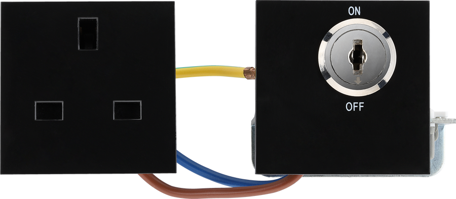 Key Controlled Switch Module Bg BG EMKYSWSB Euro Module 13A DP Key Controlled Switched Socket - Black ...