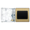 BG Evolve Satin Brass 1 Gang Wide Rocker Light Switch PCDSB12WB with 25mm Steel Back Box