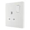 BG Evolve Pearlescent White 13A Single Socket PCDCL21W with 25mm Steel Back Box