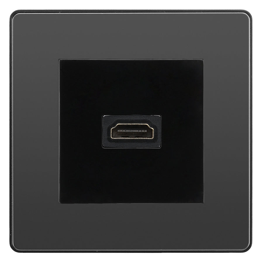 BG Evolve Black Chrome PCDBCHDMI1B 1 Gang Single HDMI Socket