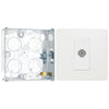 BG Evolve Pearlescent White Single Co-Axial Socket PCDCL60W with 25mm Steel Back Box