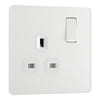 BG Evolve Pearlescent White 13A Single Socket PCDCL21W with 25mm Steel Back Box