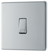 BG Electrical FPC12 Nexus Screwless Flat-Plate 2 Way 10A Single Light Switch Polished Chrome