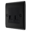 BG Nexus Matt Black Double Master Telephone Socket NFBBTM2 with 35mm Steel Back Box