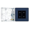 BG Evolve Matt Blue 2 Gang 200W Trailing Edge Master Touch Dimmer PCDDBTDM2B with 25mm Steel Back Box