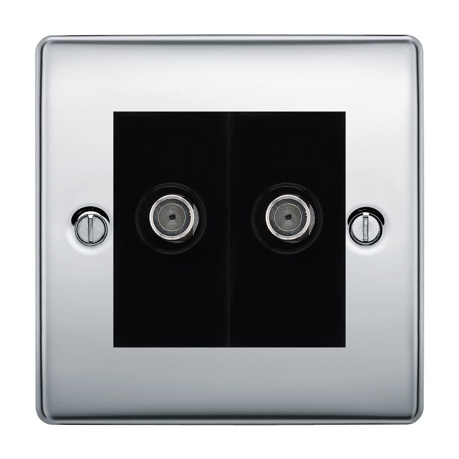 BG Nexus Metal Polished Chrome Double Satellite Socket NPC642B
