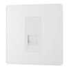 BG Evolve Pearlescent White 1 Gang Master Telephone Socket PCDCLBTM1W with 35mm Steel Back Box