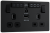 PCDMB22UWRB Front - This Evolve Matt Black 13A double power socket with integrated Wi-Fi Extender from British General will eliminate dead spots and expand your Wi-Fi coverage. 