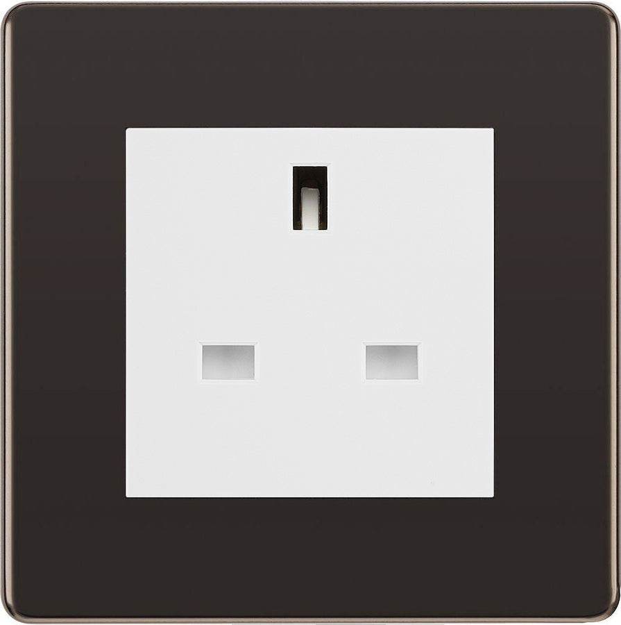 BG Nexus Screwless Black Nickel 13A Unswitched Socket FBNUSSW