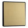BG Evolve Satin Brass Intermediate Edge to Edge Rocker Switch PCDSB13EB with 25mm Steel Back Box