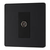 BG Evolve Matt Black Single Co-Axial Socket PCDMB60B with 35mm Steel Back Box