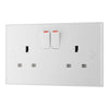 BG 922 Moulded Square Edge | White | 2 Gang 13A 1 Pole Switched Socket