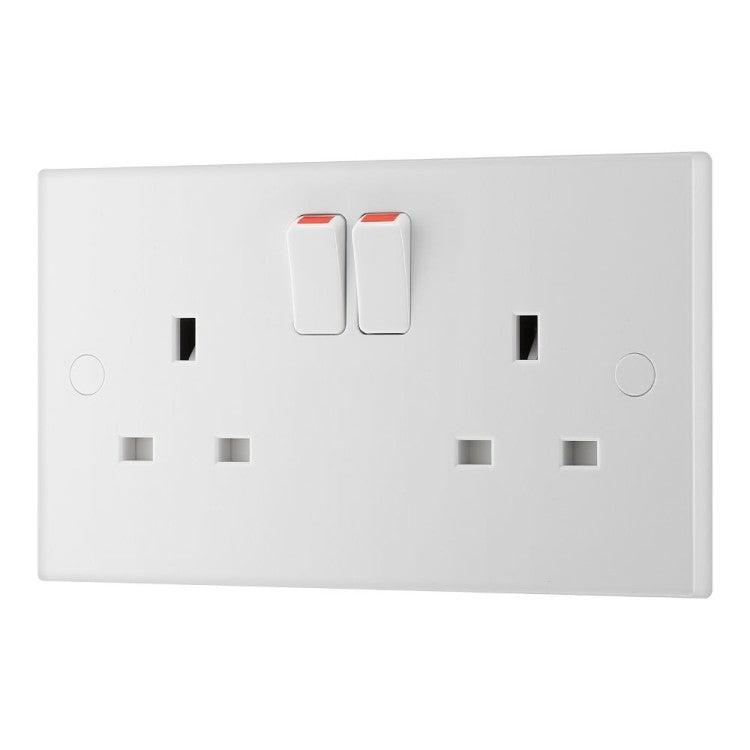BG 922 Moulded Square Edge | White | 2 Gang 13A 1 Pole Switched Socket ...