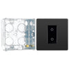 BG Evolve Black Chrome Single Secondary Touch Dimmer Switch PCDBCTDS1B with 35mm Steel Back Box
