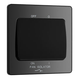 BG Evolve Black Chrome 10A 3 Pole Fan Isolator Switch PCDBC15B with 25mm Steel Back Box