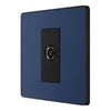 BG Evolve Matt Blue Single Co-Axial Socket PCDDB60B with 25mm Steel Back Box