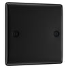BG Nexus Matt Black Single Blanking Plate with Surface Pattress Back Box
