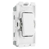 BG Evolve White RRLTPCDW 2 Way Single Pole Grid Light Switch Labelled Lights