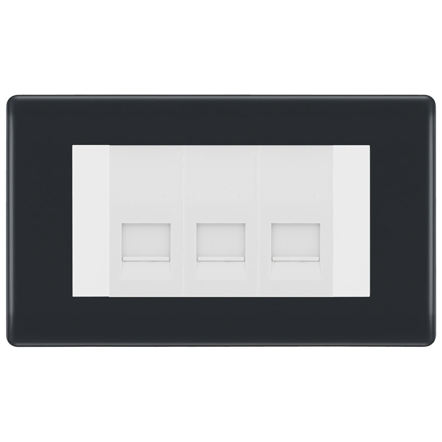 BG Part M 3 Gang IDC Secondary Telephone Socket - White Insert