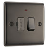 BG Nexus Black Nickel 13A Neon Switched Fused Connection Unit NBN52 with 35mm Steel Back Box