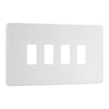 BG Evolve Pearlescent White 4 Gang Light Switch 2x Trailing Edge LED Dimmer 2x 2 Way Custom Switch