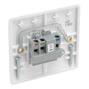 BG Electrical 2A Unswitched Round Pin Socket White & 50mm Pattress Back Box
