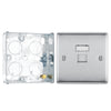 BG Brushed Steel 1 Gang RJ45 Single Data Outlet NBSRJ451 and 25mm Steel Back Box