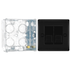 BG Nexus Matt Black Double Master Telephone Socket NFBBTM2 with 35mm Steel Back Box
