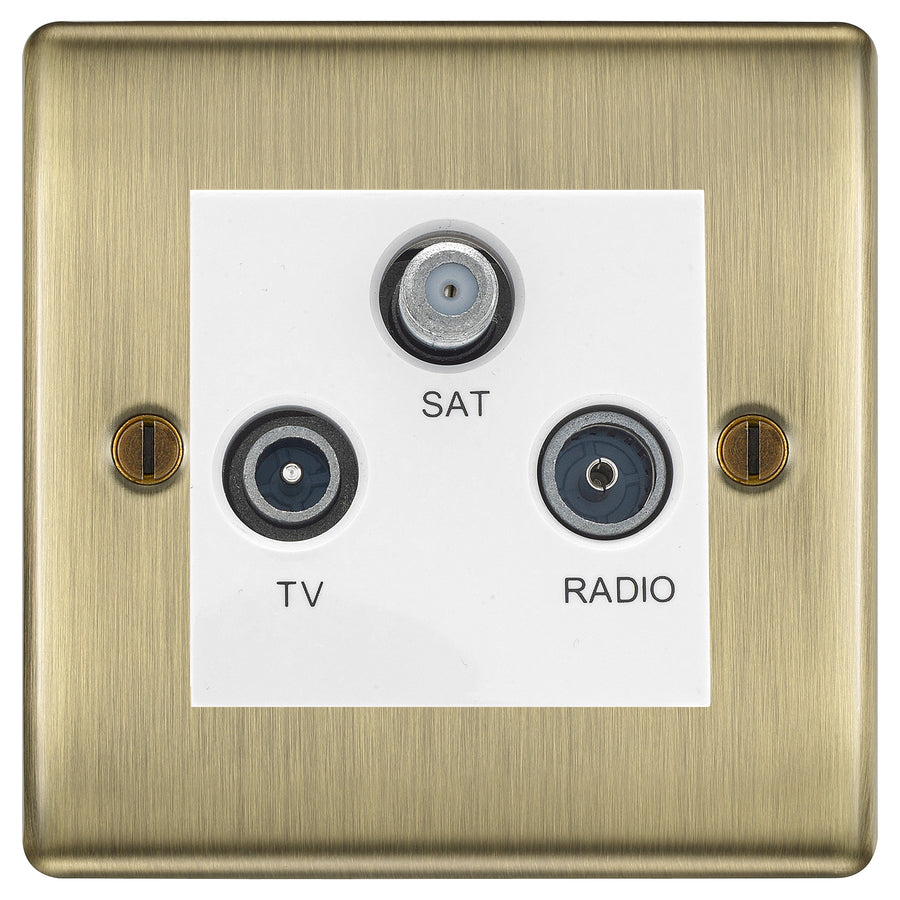 BG Nexus Metal Antique Brass TV/FM/SAT Socket NAB67W