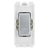 BG RRFFBS Brushed Steel 20 Amp Double Pole Appliance Grid Switch Labelled Fridge