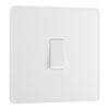 BG Evolve Pearlescent White 20A 2 Way Single Light Switch PCDCL12W with 25mm Steel Back Box