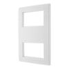 BG 8EM8 Round Edge | White | 2x 4 Module Double Stack Quad Euro Module Faceplate