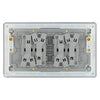 BG Screwless Black Nickel 20A 16AX 2 Way Quadruple Light Switch FBN44 with 25mm Steel Back Box