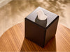 Corby Highland Cube Tissue Box Cover in Black Leather