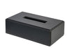 Corby Highland Rectangular Tissue Box Cover in Black Leather