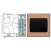 BG Evolve Polished Copper 2G Wide Rocker Light Switch PCDCP42WB with 35mm Steel Back Box
