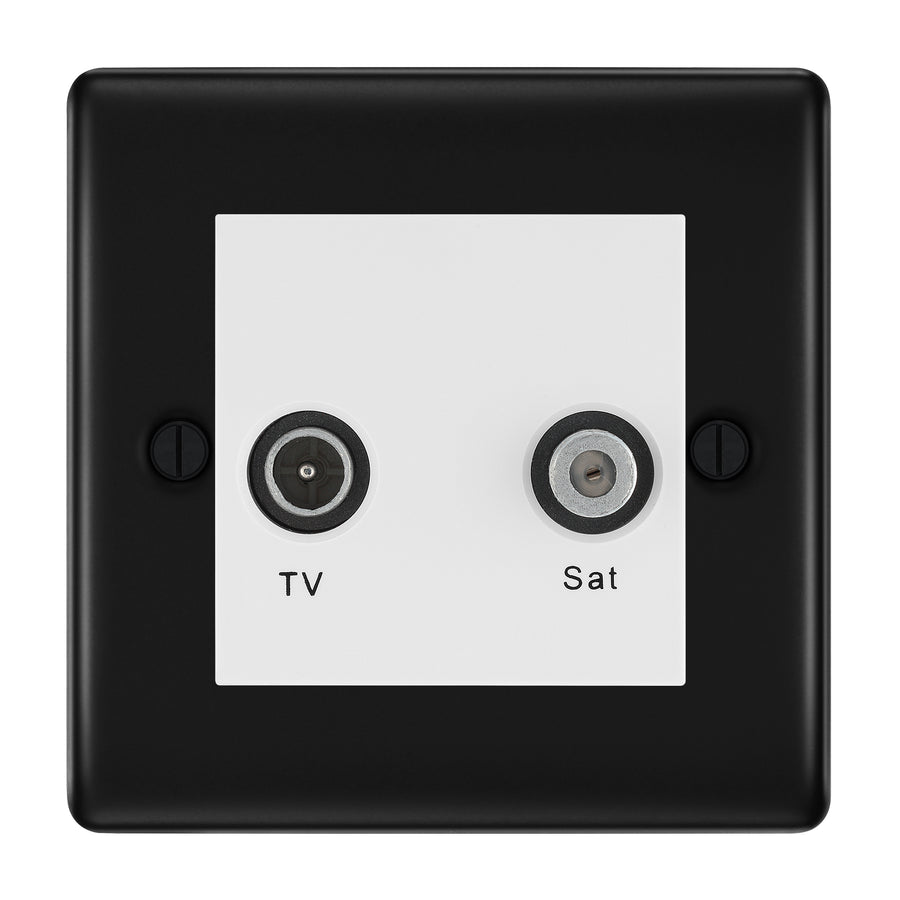 BG Nexus Metal Matt Black TV & Satellite Socket NFBTVSATW