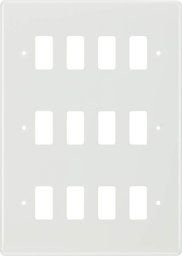 BG R812 Nexus Grid | White | Moulded 12 Module Front Plate